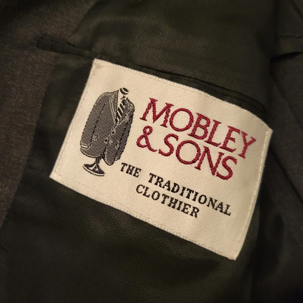 Mobley Sons Charcoal Gray Wool‎ Suit Jacket Blazer 3 Button Preppy Academia 44R